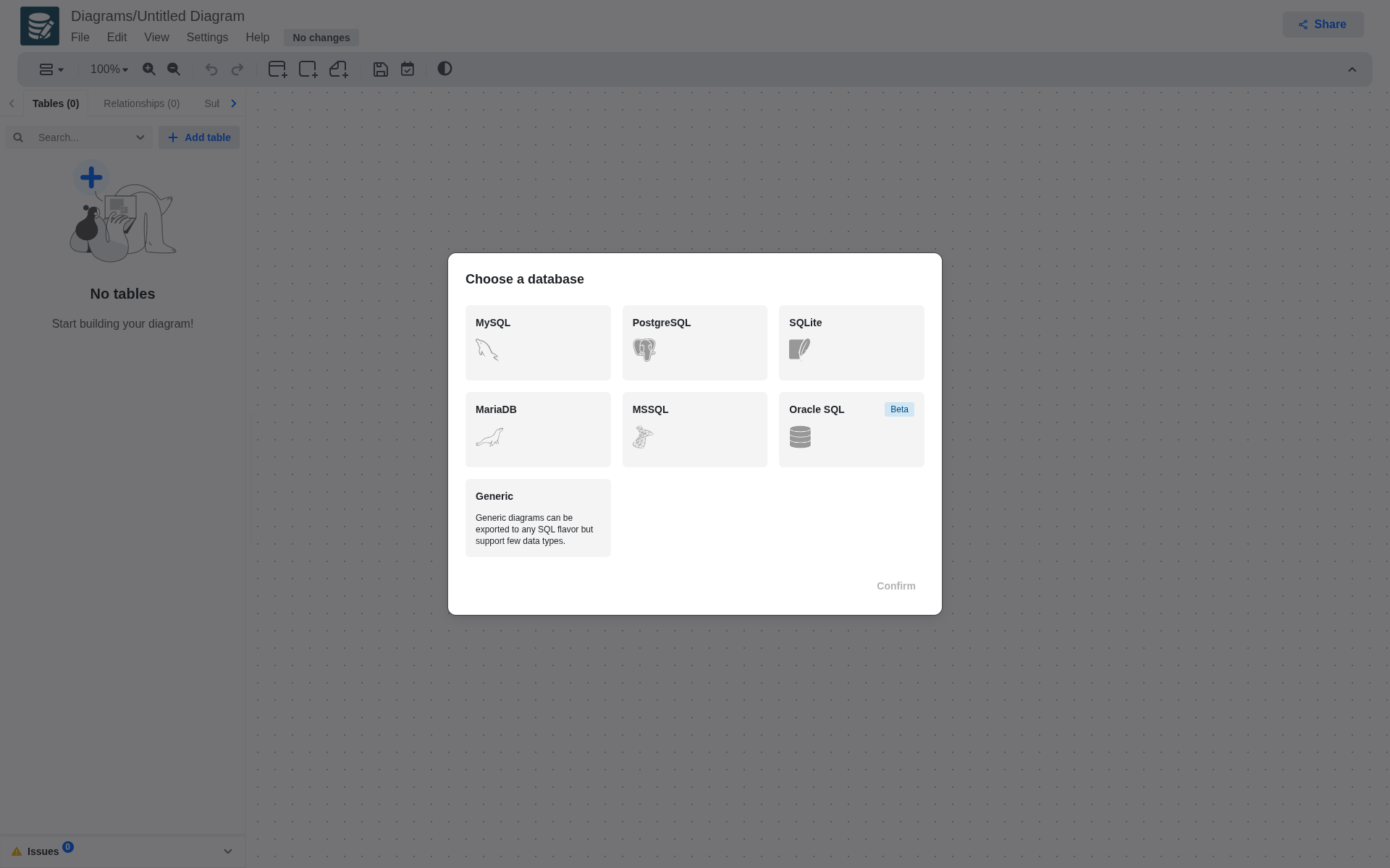 Elige una base de datos